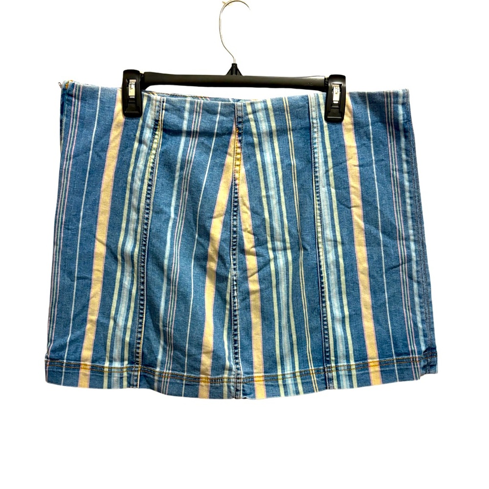 Blue Striped Mini Skirt